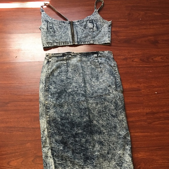 Jean skirt and top