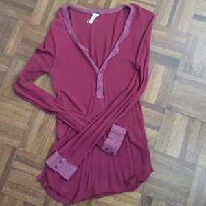 Free People distressed Henley