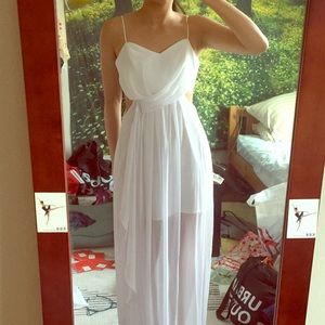 BCBG Flowy White Maxi Dress