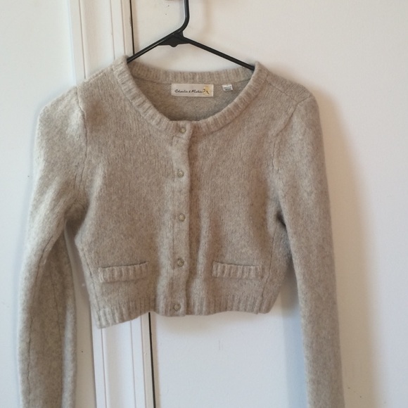 Charlie and Robin crop cardigan, light beige