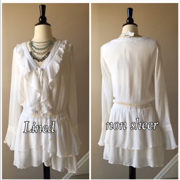 Boho Flounce Lace Up Dress - Picture 3 of 4