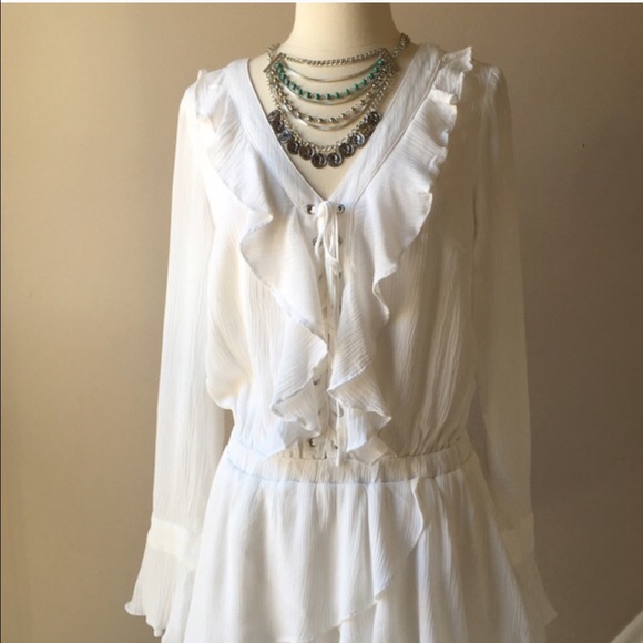 Boho Flounce Lace Up Dress - Picture 4 of 4