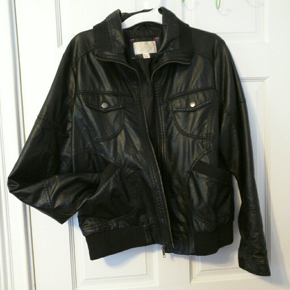 Black leather jacket by xhilaration