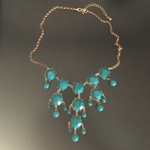 Teal Charlotte Russe statement necklace