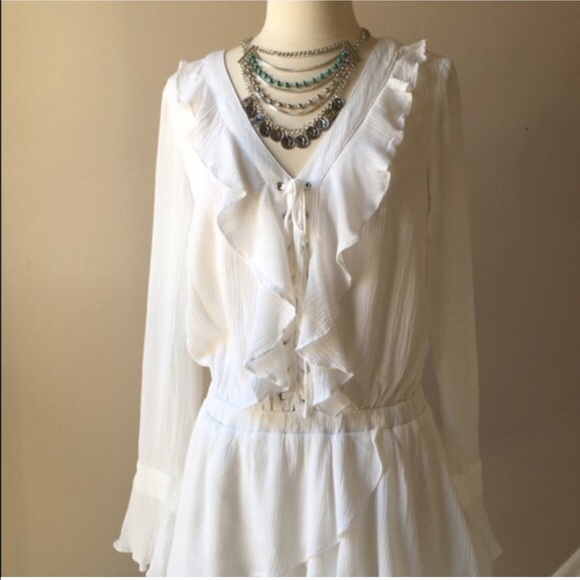 Boho Flounce Lace Up Dress - Picture 4 of 4