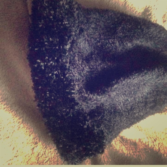 Winter black fuzzy hat