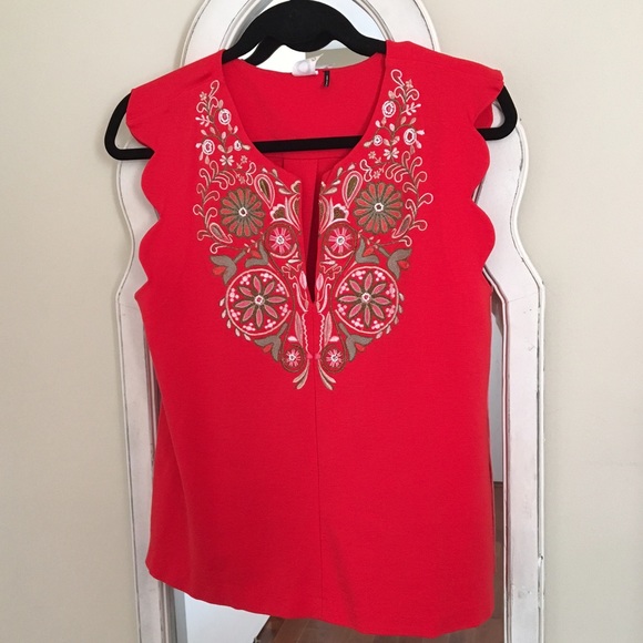 🌟 NWOT Anthropologie Binah Scalloped Shell Tank