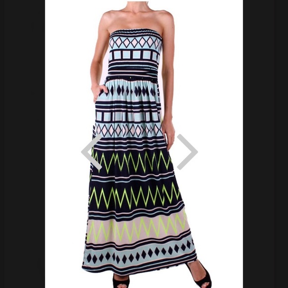 Neon Maxi Dress with Pockets!