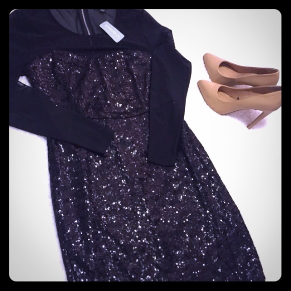 Gorgeous sparkly sequin black dress forever21