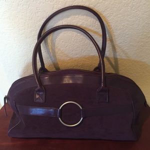 Plum sueded handbag