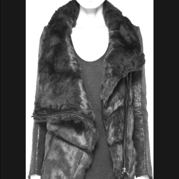 Helmut Lang Fur/Leather combo jacket