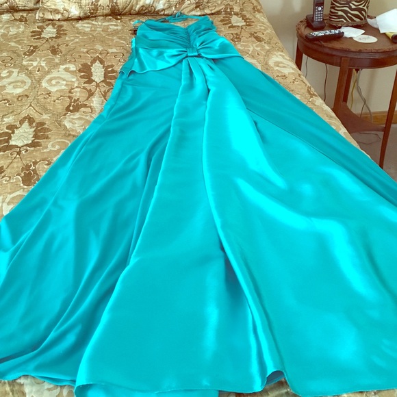 Teal prom gown