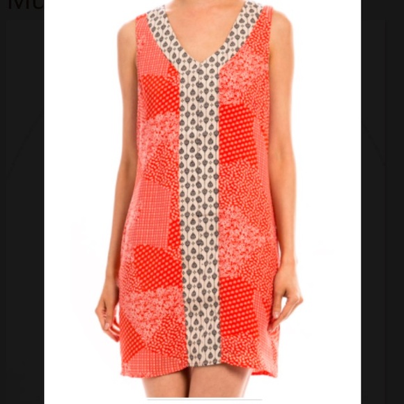 Multi print shift dress