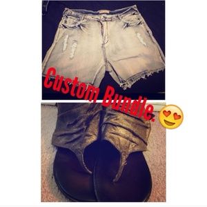 cute light wash shorts & shoes! Both for $9!!!!