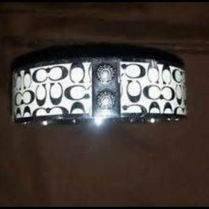Authentic coach 1" bangle white and silver