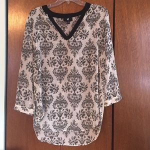 Black and white blouse