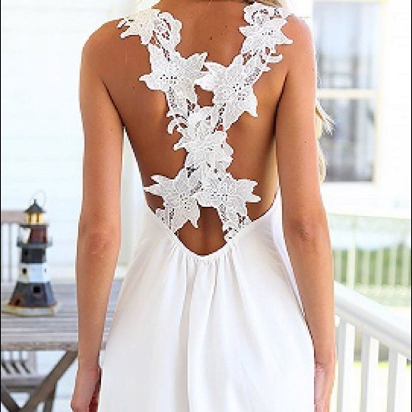 Romantic White Chiffon Summer Dress