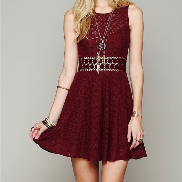 Free People Burgundy Daisy Dress