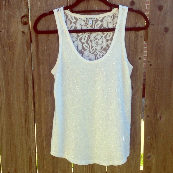 Sequin and Lace Tank Top