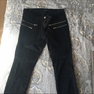 Zara Moto jeans with zippers