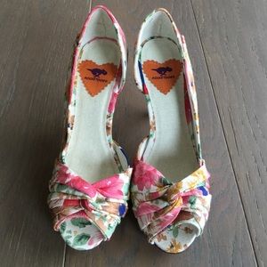 Vintage inspired floral heels