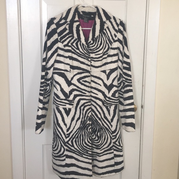 Faux Zebra Print 3/4 length coat