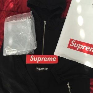 Supreme Black Twill Anorak Box Logo