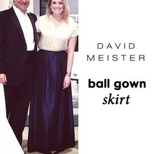 Blue Silk Ball Gown Skirt