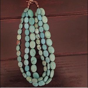 3 strand beaded turquoise necklace