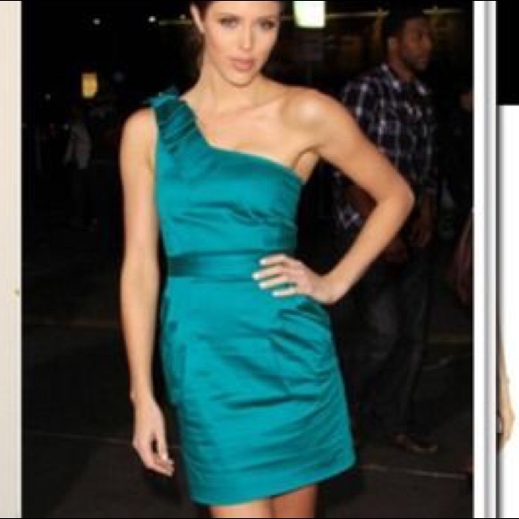 Green One Shoulder French Connection Dress - Picture 2 of 2