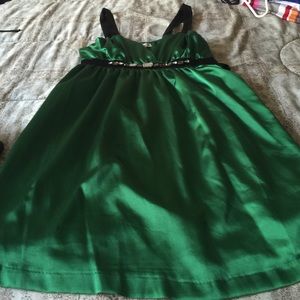 Green shiny dress fun flirty