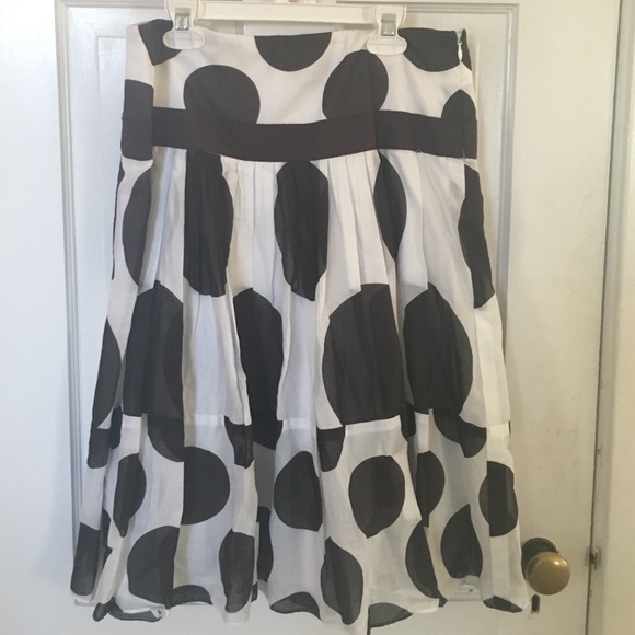 Brown And White Cotton Skirt