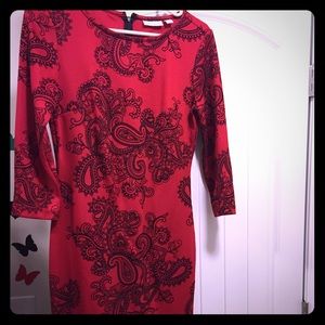 New York and Co. Black and red midi dress .