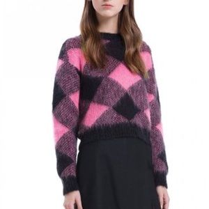 Sandro Paris Sparks Diamond Mohair Knit in Pink