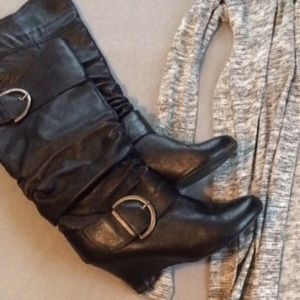 Naughty Monkey Knee-High Wedge Boots