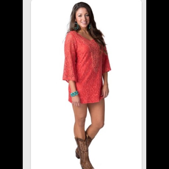 Coral Lace Dress