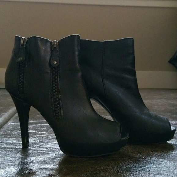 Peep toe booties