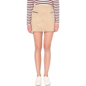 Sandro Paris Beige Jonane Suede Skirt in Size 1
