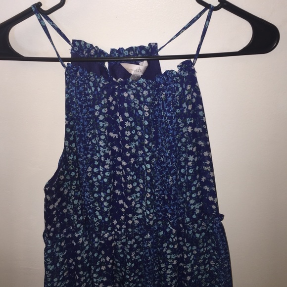 Blue floral print sundress