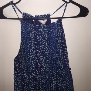 Blue floral print sundress