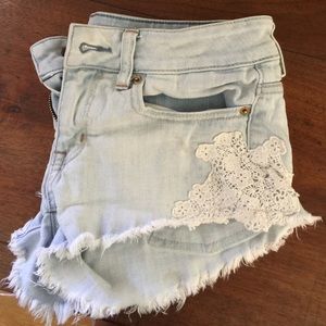 American Eagle Blue Jean Lace Shorts