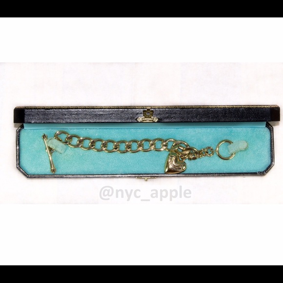 Juicy Couture Puffed Heart J Link Bracelet w/ Box - Picture 2 of 4