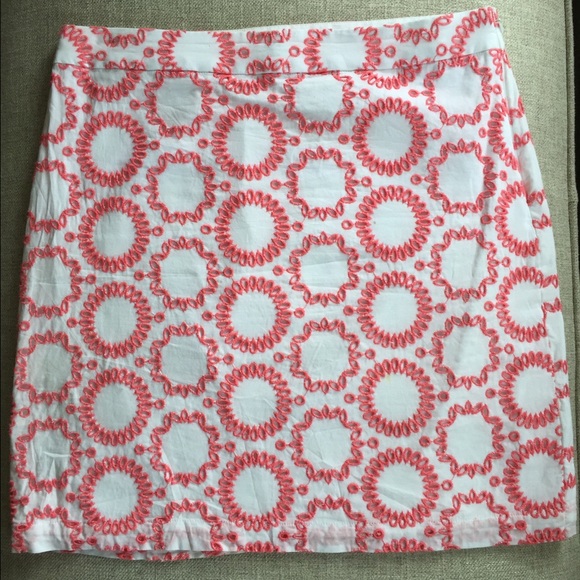 Banana Republic pink and white eyelet skirt