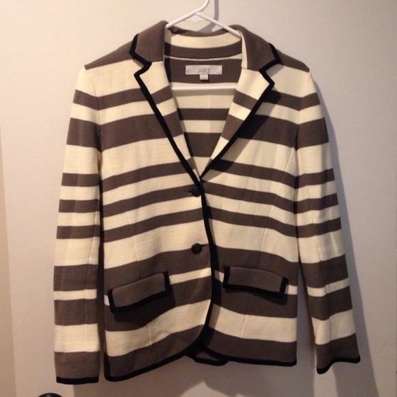 Loft cream and gray blazer