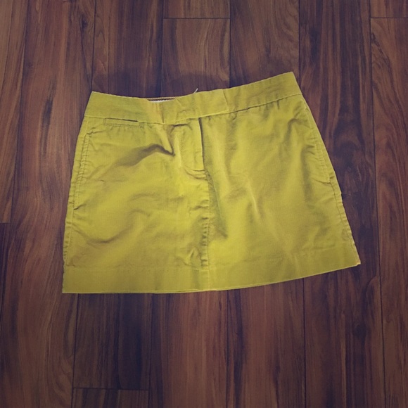 J. Crew Mustard Corduroy Skirt