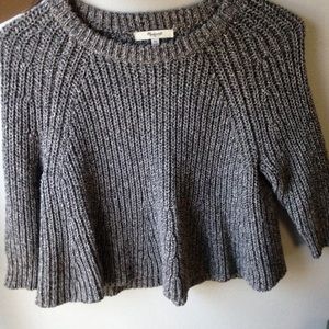 Madewell crop swing sweater, heather grey XS