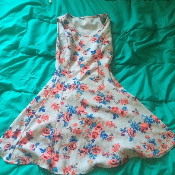 Neon / white floral dress