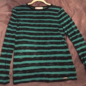 Michael kors real black stripe long sleeve shirt
