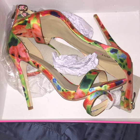 Multi colored sandal heels