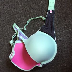 Mint green and grey PINK brand bra